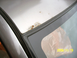 Body Work Required: Rust Repair, Windshield-Roof area - Passenger Side - Rust Spot